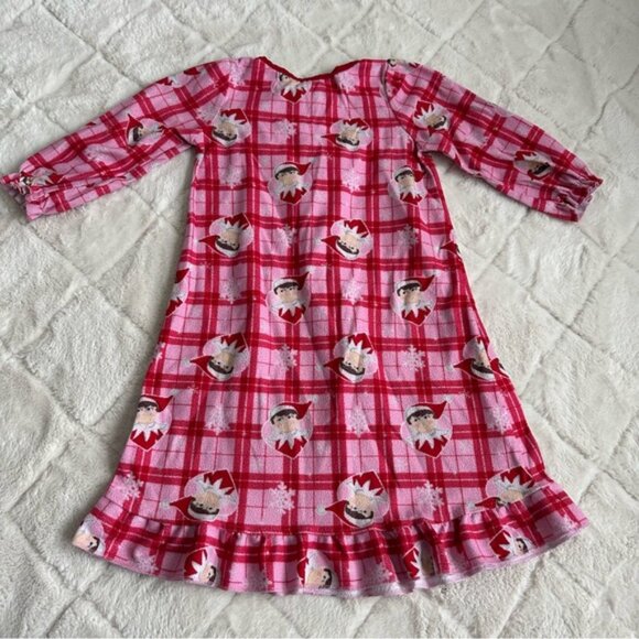 Elf on the Shelf | Red & Pink Plaid Flannel Night Gown | Size 2T - Picture 9 of 11